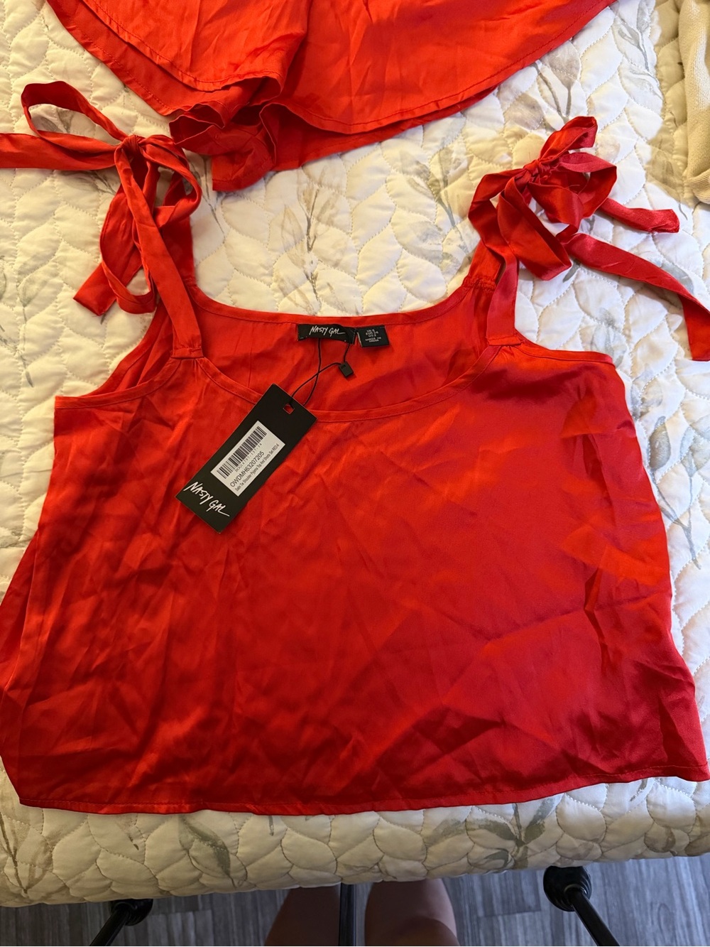 Nasty Girl Red Silky Sleep Set